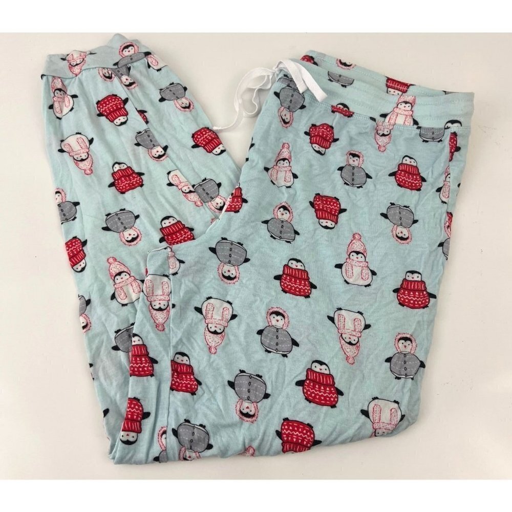 Kensie Blue Penguin Sleep Pajama Bottoms Size L NEW